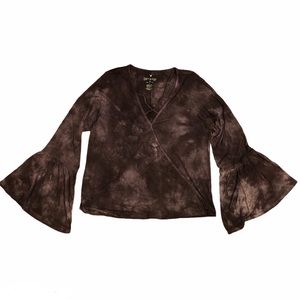 AMERICAN EAGLE Tie Dye wrap blouse - bell sleeves